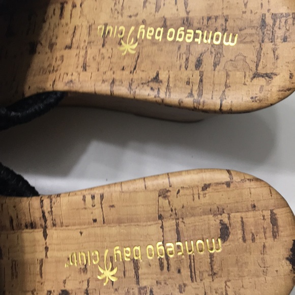 Montego Bay Club Black Brown Heeled Sandals 8.5 - Picture 8 of 10